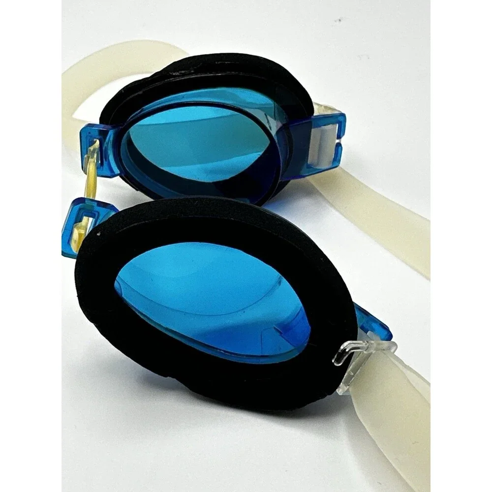 Blue Mirrored Swim Goggles Anti-Fog UV Protection Adjustable Strap Unisex